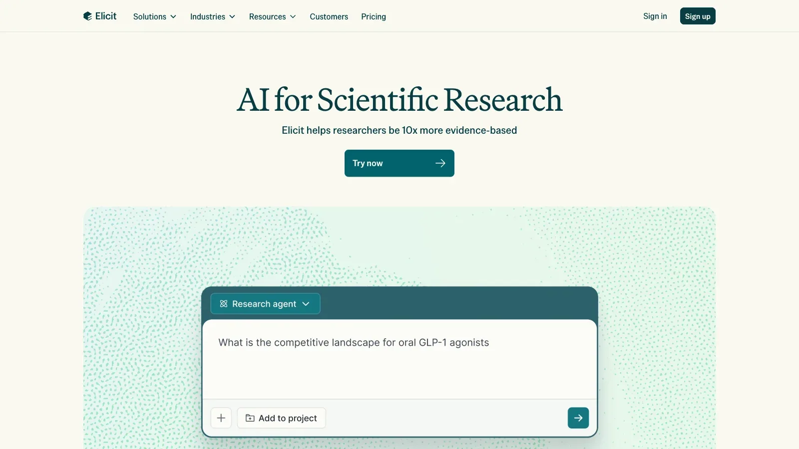 Elicit official website screenshot
