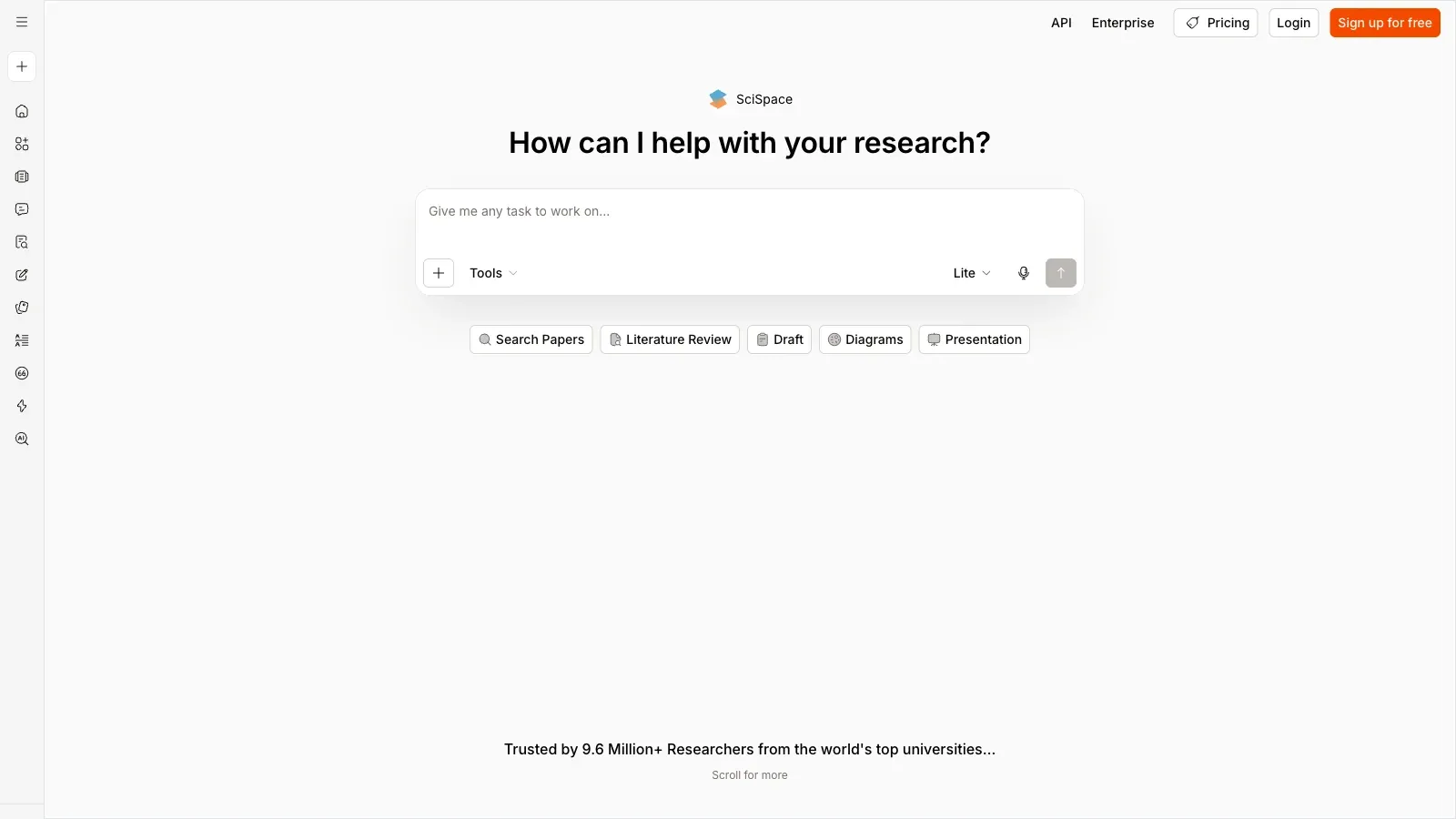 SciSpace official website screenshot